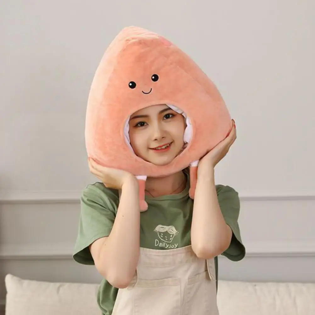 Cheese Plush Headgear Sushi Headgear Hat Comfortable Skin-friendly Costume Accessories Cheese Soft Plush Hat Head Decoration winter hat men s wool hat lattice headgear autumn and winter ear protective knitted headgear korean cotton headgear