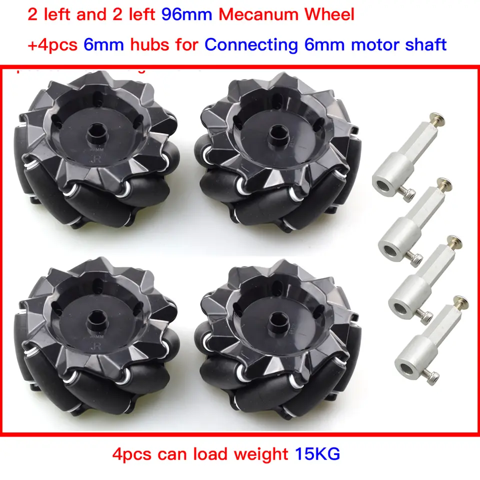Moebius 60/80/97mm High Hardness Plastic Mecanum Wheel Omni-directional Smart Robot Car with 6mm Hubs for Arduino DIY STEM Toy image 15