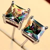 ZN Fashion Female Small Rainbow Earrings Crystal Stone Wedding Earrings Colorful Double Stud Earrings For Women ► Photo 2/6