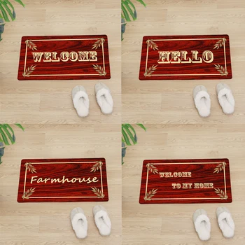 

Wood Grain Entrance Doormat Kitchen Mat For Floor Door Mats Non-slip Home Mat PVC Soft Skin Parlor Rug Waterproof Welcome Carpet