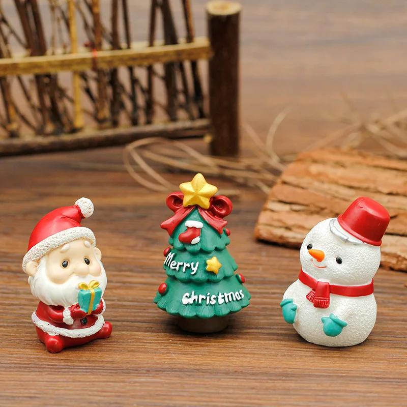 2 Stücke Miniatur Weihnachten Puppenhaus Hut Hausgarten Mini Craft Decor  ^ 