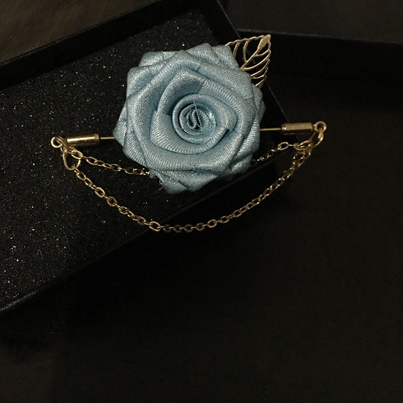 Flower Brooches Для мужчин Для женщин Ленточки нагрудные галстук-бабочка на булавке брошь на свадьбу, костюм вечерние пальто куртка сплав розы Цепи Броши со стразами для корсажа - Цвет: Flower Brooches