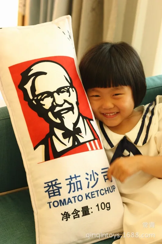 

Creative Model KFC French Fries Ketchup Pillow Large Size Pillow Foam Particle Cushion Plush Toys Gift