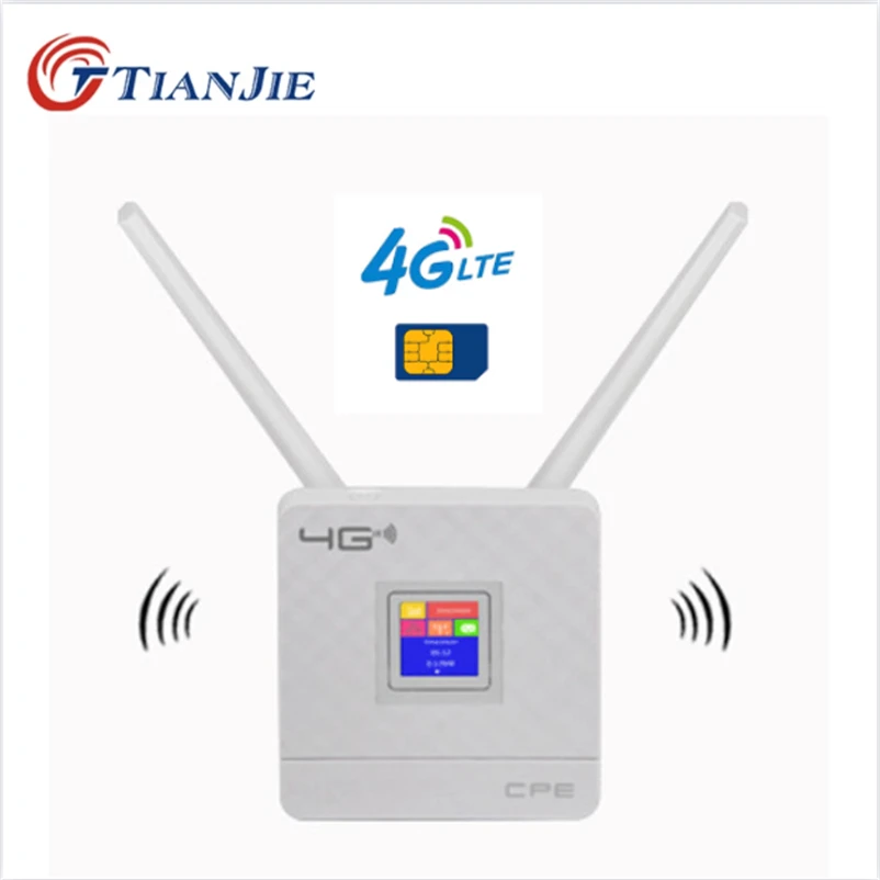 Cpe sem Fio Roteador com 2 Tianjie Porta 4g Lte Desbloquear 300 Mbps Sim Cartão Wi-fi Antena Externa Hotspot Modem Dongle Rj45 Wan - Lan
