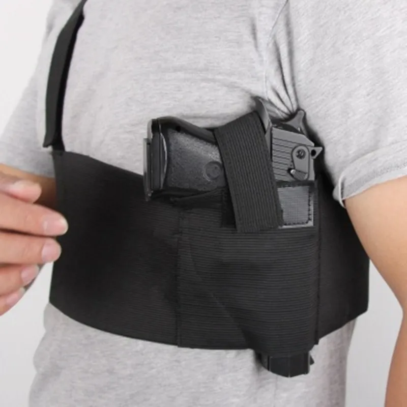 

Durable and Flexible Tactical Adjustable Belly Band Waist Pistol Gun Holster Belt Girdle