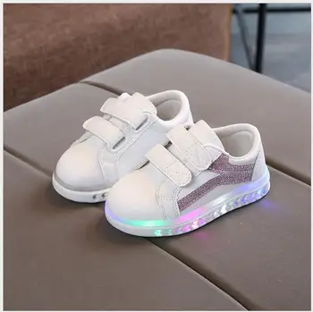

New Fashion Children Casual Glowing Shoes Sports Leather Girls&Boys Led Shoes Spring Autumn Cute Baby Sneakers Shoes With Light