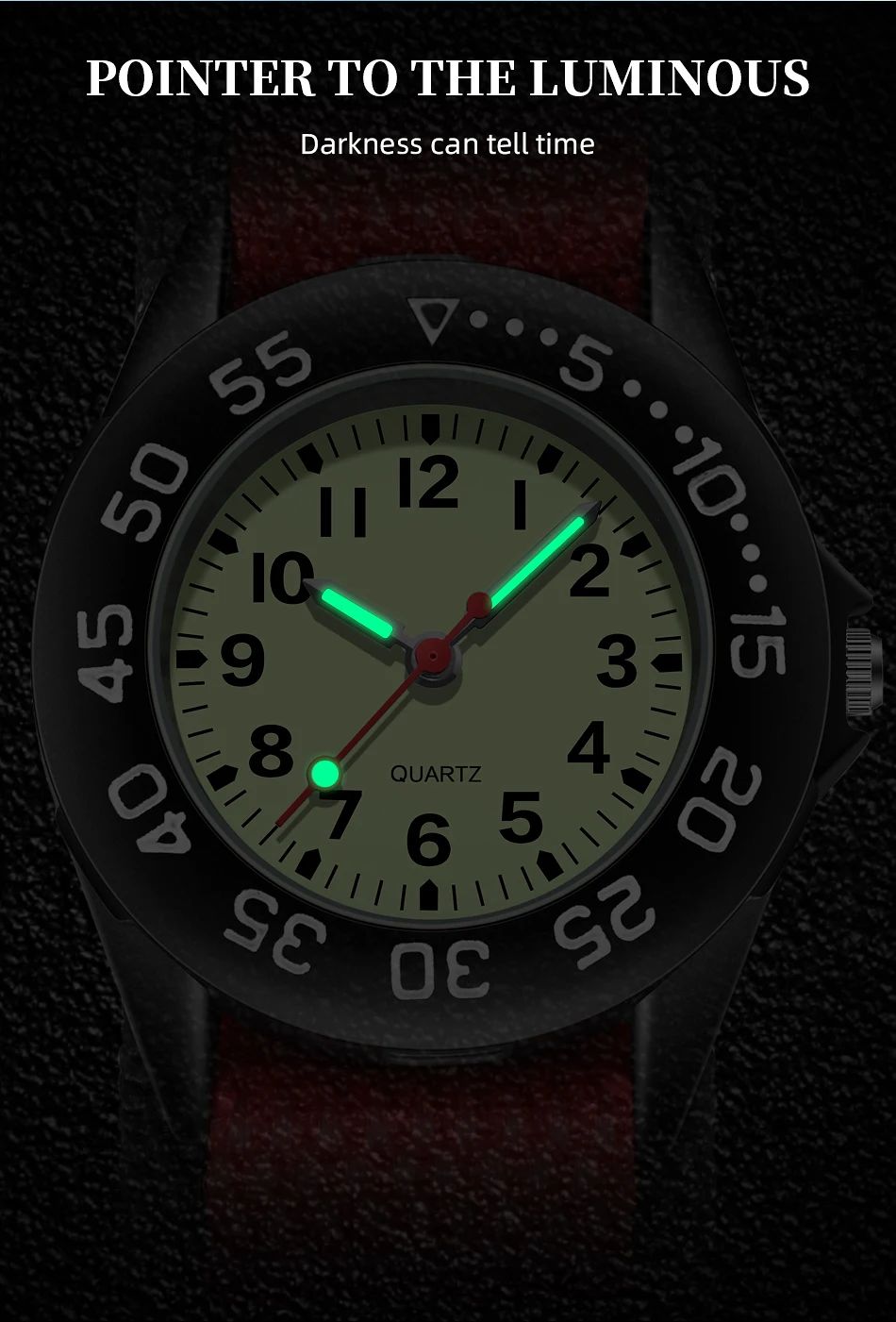 Spinning Bezel Kid Quartz Watches Boy Nylon Straps Children Cute Clock Rotary Dial Arabic Number Boys Watch Kids Watch