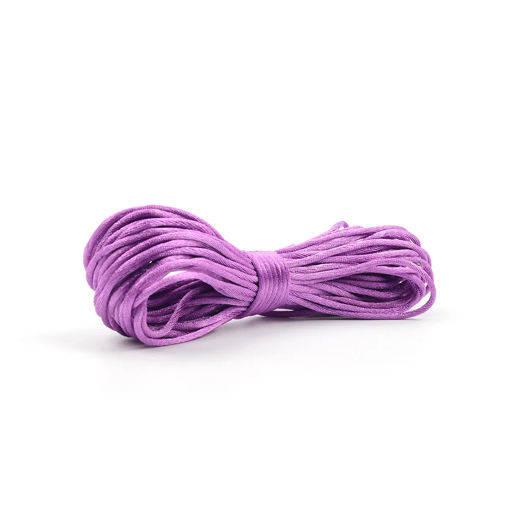Mudium purple LOFCA 50 м нейлоновый шнур для прорезывания зубов изготовление ожерелий с подвесками Сатиновые шнуры соска клипса цепь аксессуар веревка для прорезывания зубов игрушка сделай сам - Цвет: Mudium purple