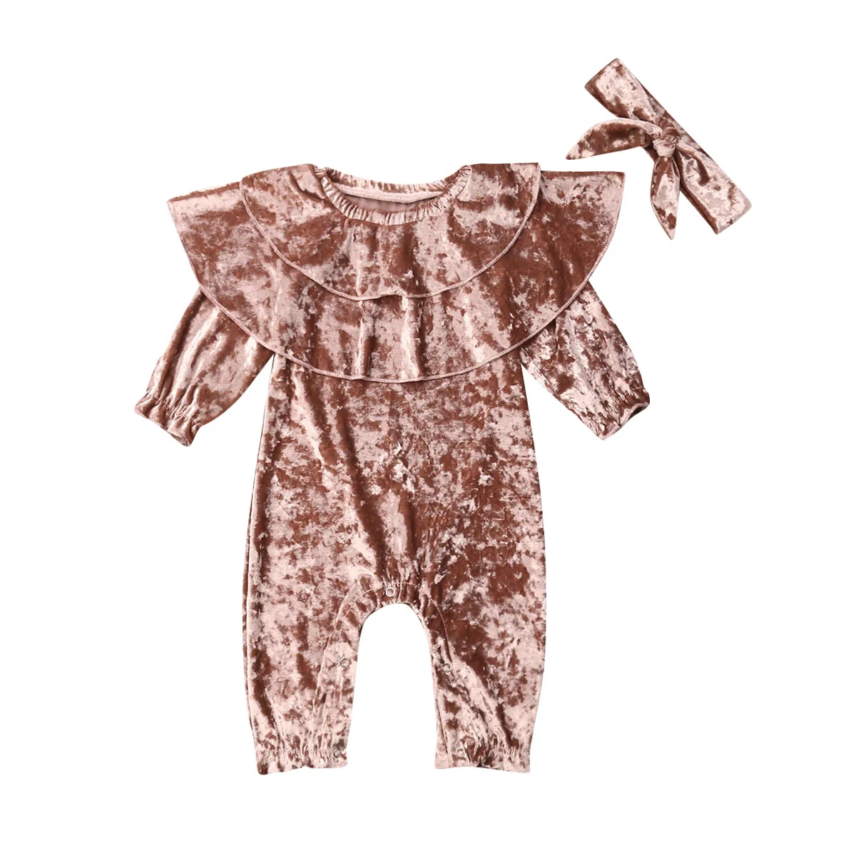 Осенняя одежда Детский комбинезон для маленьких мальчиков и девочек, костюм-комбинезон, Осенний однотонный комплект одежды с длинными рукавами для детей от 0 до 24 месяцев