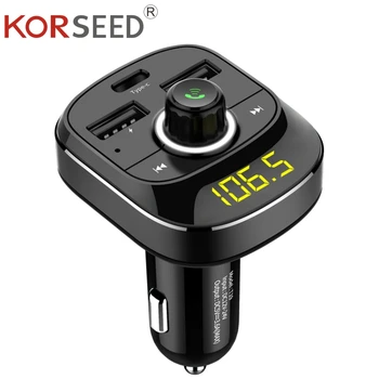 

KORSEED 3.6A Quick USB Charger Bluetooth Car Kit FM Transmitter modulator Audio Music Mp3 Player Phone Wireless Handsfree Carkit