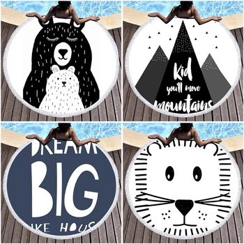 

Cartoon Bear Towel Beach Microfiber Beach Towel Strandlaken Round 150Cm Towel Yoga Summer Beach Mat Toallas Playa Bath Towels