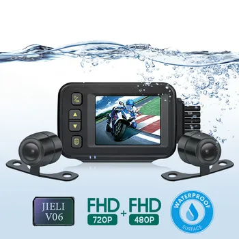

Dual Lens Full Body Waterproof Motorcycle Camera 720P HD Front Rear View Driving Recorder DVR Dash Cam Logger Recorder Box