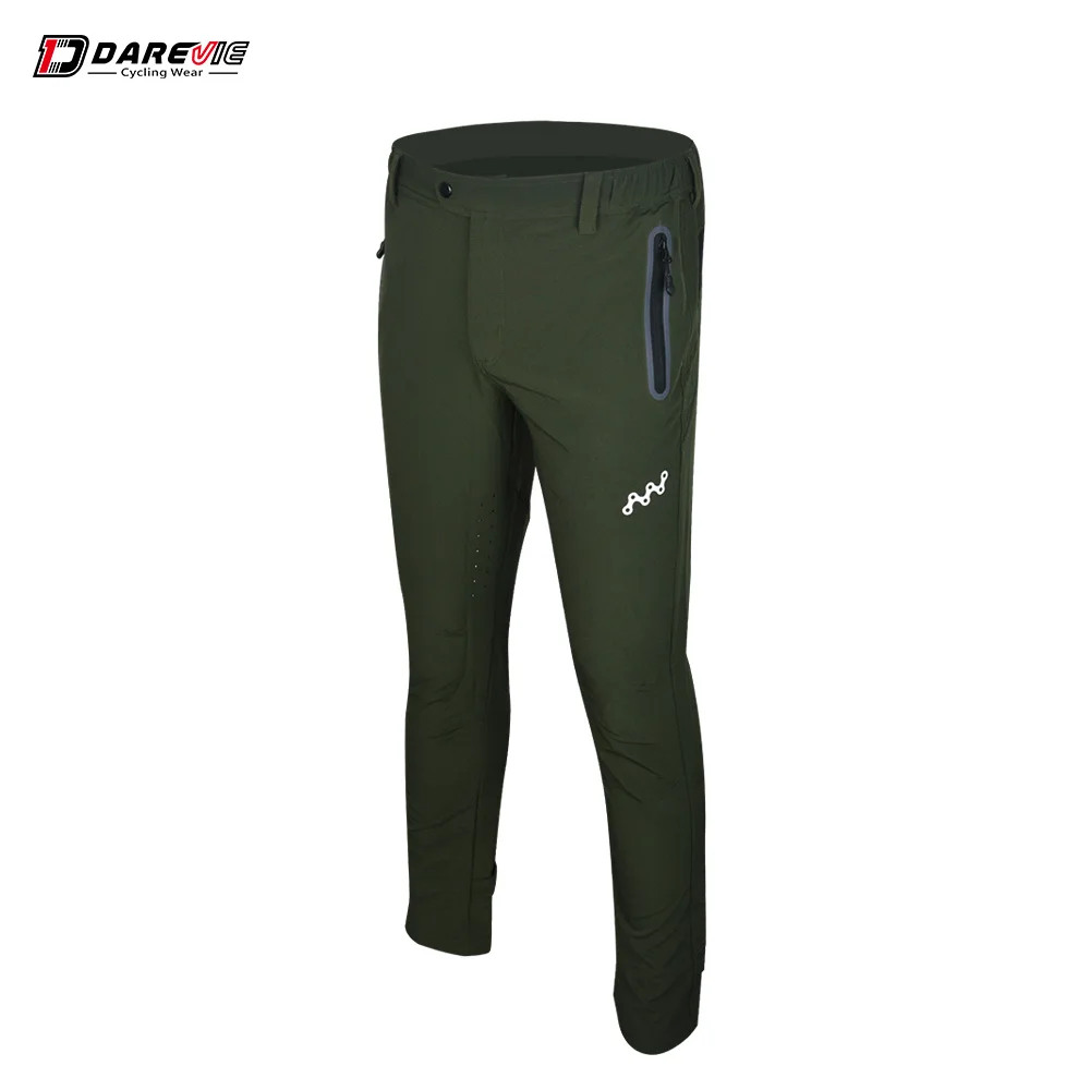 Darevie Новые MTB велосипедные длинные штаны с карманом для велоспорта MTB брюки дышащие для горного велосипеда длинные штаны велосипедные штаны - Цвет: Зеленый