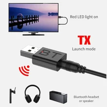 Bluetooth 5,0 аудио передатчик приемник USB адаптер для ТВ ПК автомобильный динамик черный