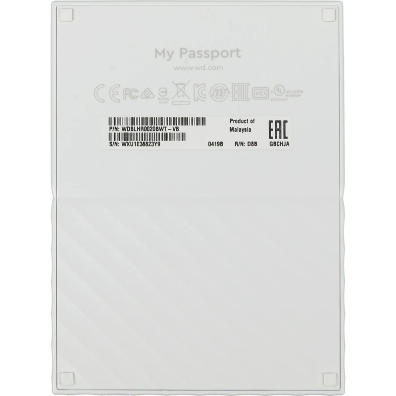 Жесткий диск WD Original USB 3.0 2Tb WDBLHR0020BWT-EEUE My Passport 2.5" белый