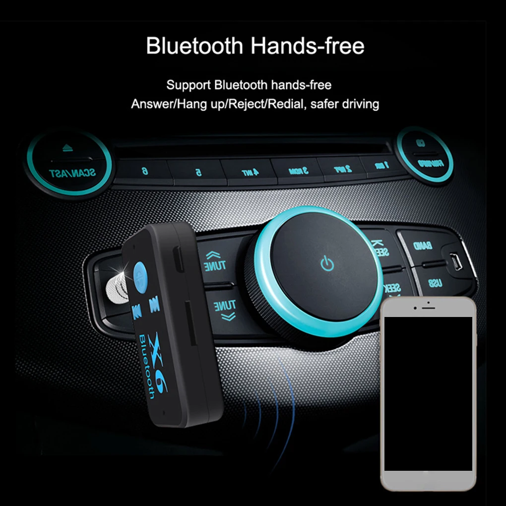 AUX аудио MP3 музыка Bluetooth приемник автомобильный комплект беспроводной громкой связи динамик наушники адаптер для мобильного телефона