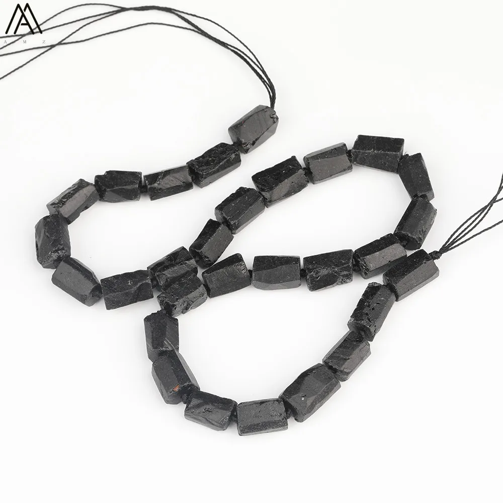 Полный пряди нерегулярные прямоугольник натуральный черный турмалин Самородок Свободные бусины кулон ожерелье ювелирных изделий DIY XT-08AMCE