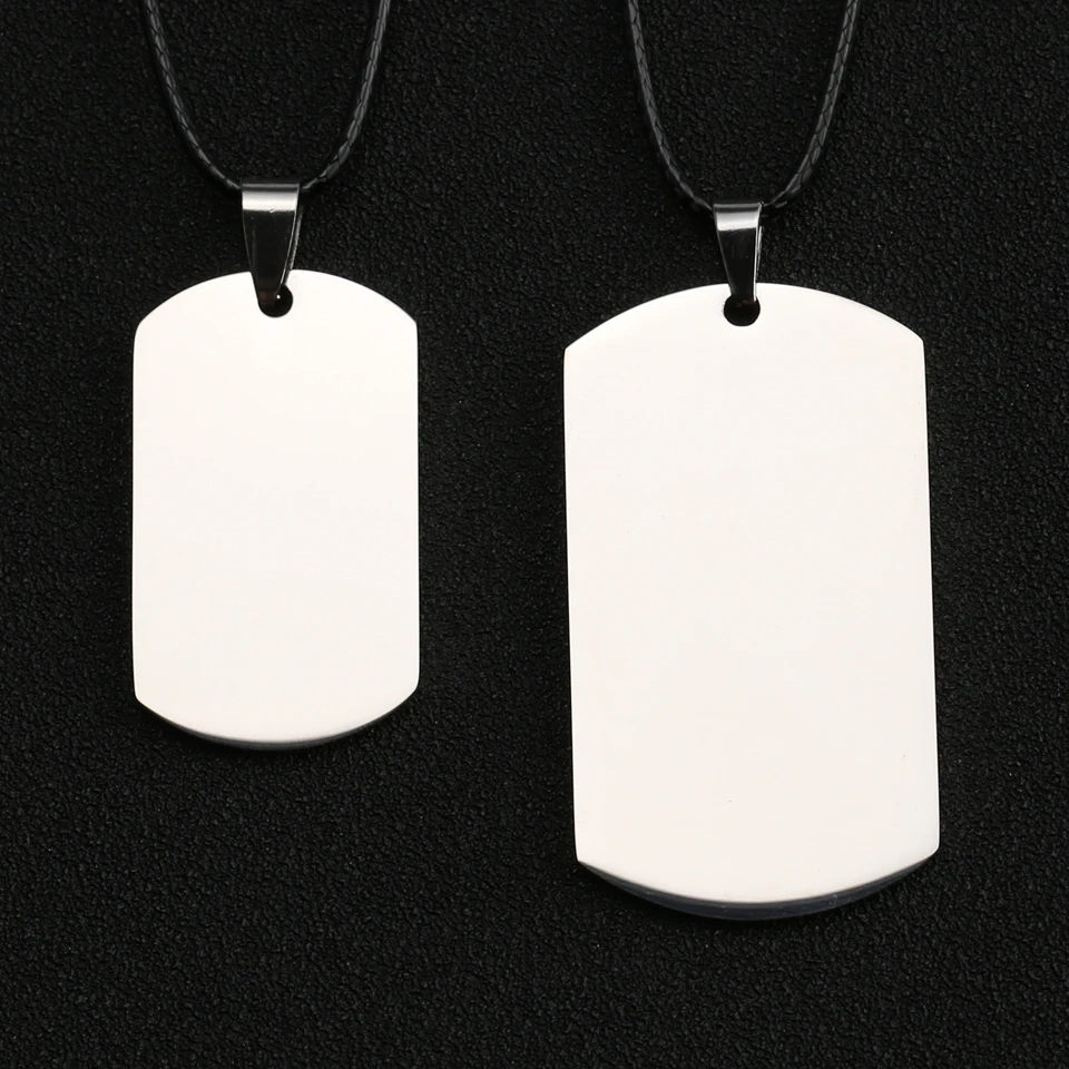 

Dog Tag Necklace DogTag Military Army Nameplate Engraved ID Blank Silver Polished Pendant Stainless Steel Jewelry Men Wholesale