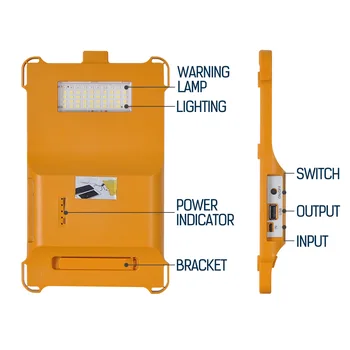 Lanterne de camping éclairage Led Portable avec batterie Rechargeable et panneau solaire batterie externe 3