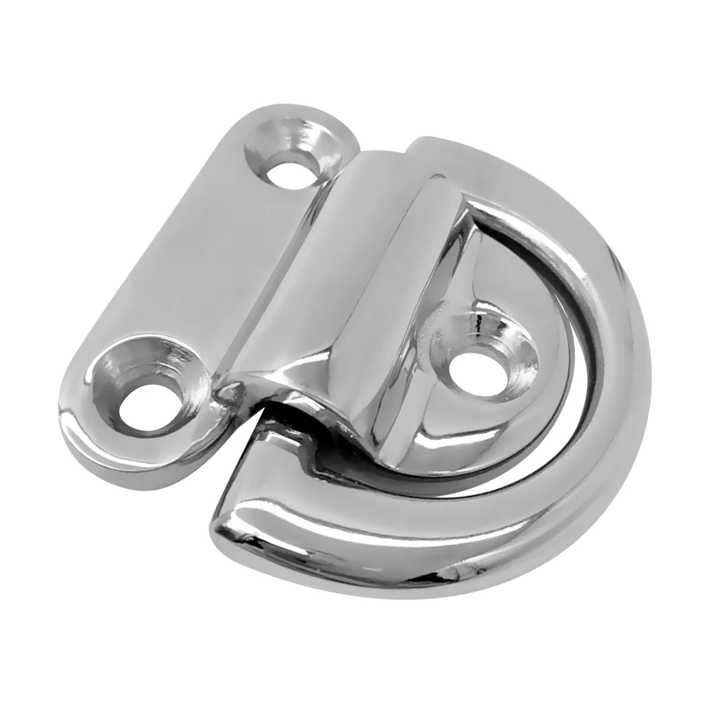 Marine Grade 316 Stainless Steel Folding Pad Eye 1/8''  D Ring  Hook Loop