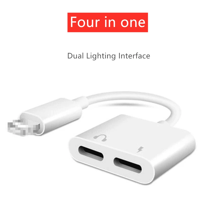 Connector Applicable to Left and right female extension cable four-in-one charging listening song call audio Adapter converter |