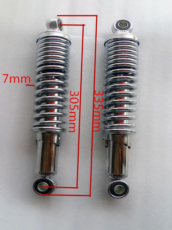 Chrome CG125 300mm /305mm/310mm/325mm 7mm spring Rear Shocks Absorbers for Honda CX500/Yamaha/Suzuki/Kawasaki/Dirt bikes/ATV