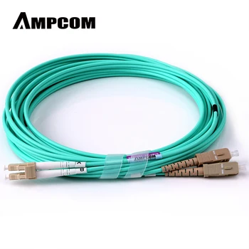 

Fiber Patch Cable, AMPCOM 10G Gigabit Fiber Optic Cables with LC to SC Multimode OM3 Duplex 50/125 LSZH