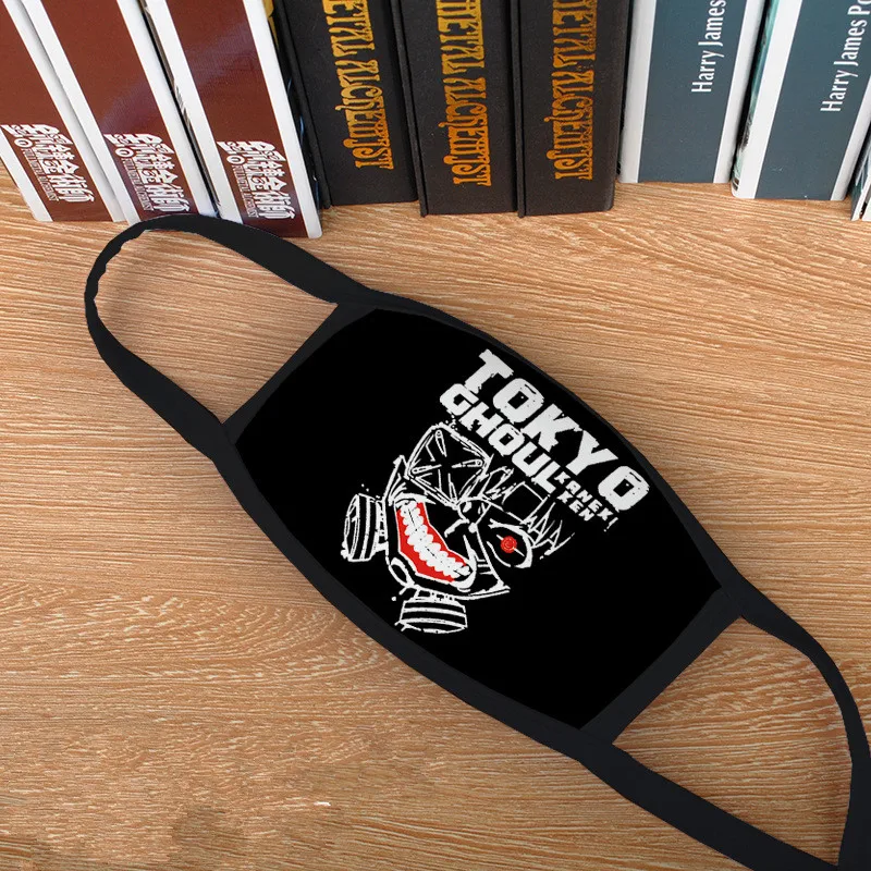 Аниме атака на Титанов Косплей Маска Токийский вурдалак Kaneki Ken Danganronpa Monokuma Уличный спорт Половина лица пылезащитные маски, реквизит - Цвет: H
