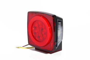 NEW-2Pcs 12v ledトラックトレーラーテールライトテールターン信号ブレーキライトランニング逆