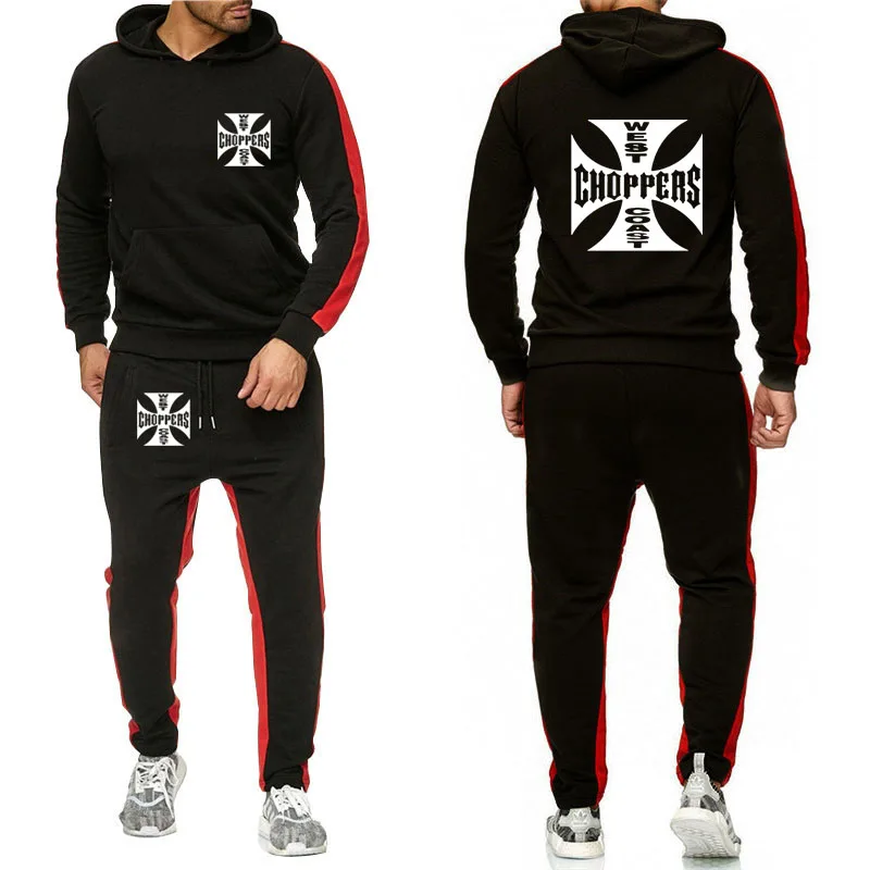 

Casual Trend Men's Hoodie West Coast choppers Print Harajuku Men's pullover High Quality Cotton Men's sports 2-piece set