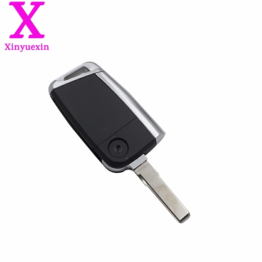 Xinyuexin Складной Дистанционный чехол для ключей FOB VW Golf 7 Skoda Octavia A7 флип 3 кнопки MK7