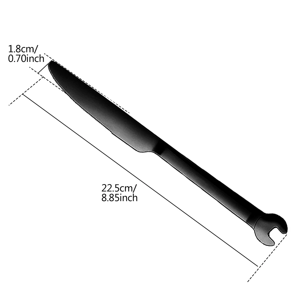 Plating Stainless Steel Tableware Steak Knife Dinner Fruit Dessert Long Fork Tea Spoon Creative Wrench shape Stainless Steel Spoon Fruit Fork Expandable Fork Silverware Set Silicone Fork Silicone Cooking Fork
