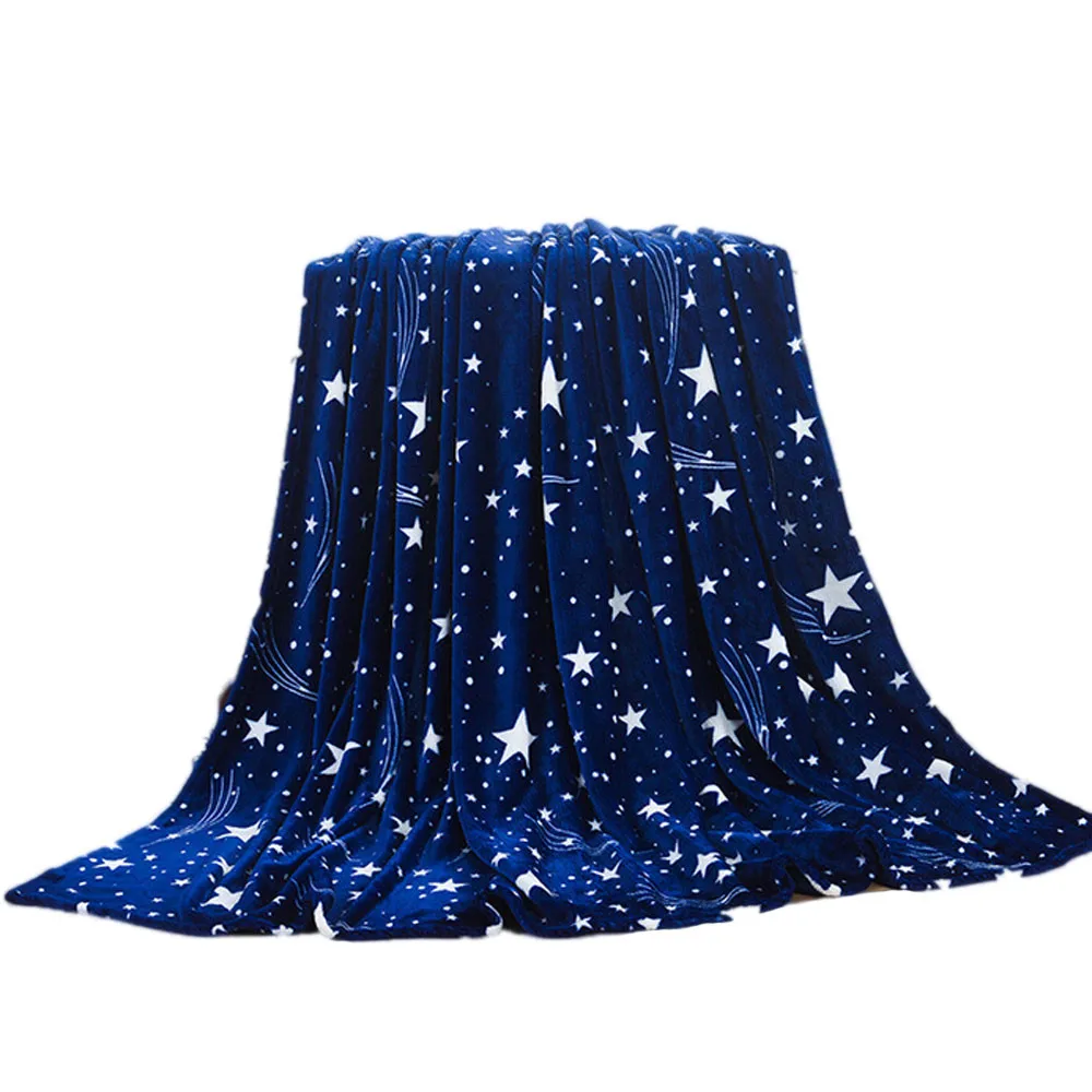 Супер мягкие теплые однотонные теплые микро плюшевые Флисовое одеяло пледы ковры Диван Постельные принадлежности Galxy Одеяло синий полиэстра и фланелей#25