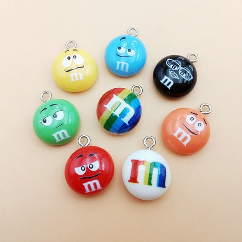 Resin Charms Jewelry-Accessories Chocolate-Beans Earring Diy Cute Pendant Fashion 20pcs/Pack