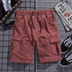 Short Cargo d'été en coton décontracté pour hommes, Short militaire d'extérieur pour hommes, multi poches, demi longueur, pantalon court pour hommes 