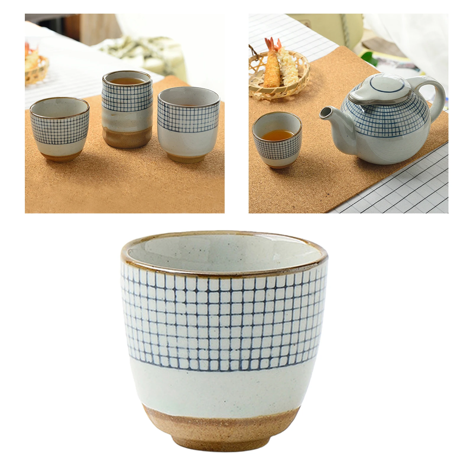 Ceramic Cups Traditional Pottery Teacups Handcraft Porcelain Mugs for Yunomi