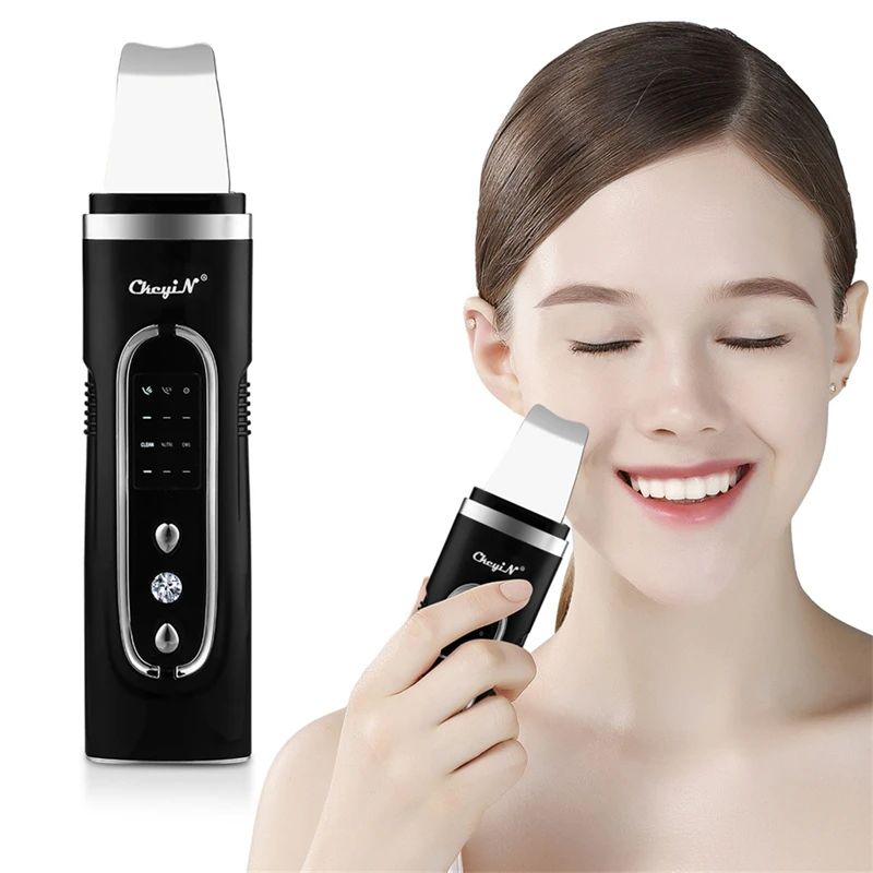 

Ultrasonic Facial Skin Scrubber EMS Vibration Massage Deep Pore Cleaner Blackhead Acne Removal Peeling Skin Spatula Lifting Tool