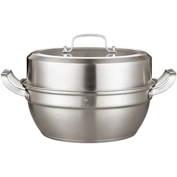 

304 soup pot German stainless steel double ear soup pot home large capacity thickened double bottom pot boiling soup pot high so