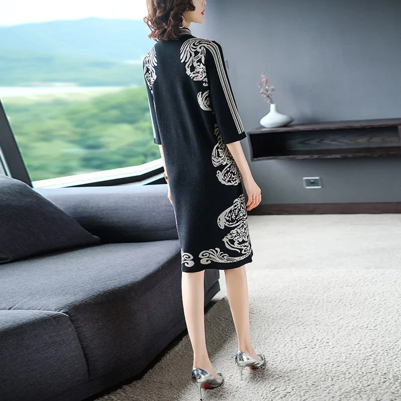 Вязаное платье-свитер женские платья женские s платья новое поступление Robe Femme Vestidos De Fiesta De Noche Украина