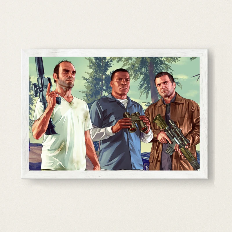 Горячая игра Обложка Grand Theft Auto 5 GTA Горячая видео игра искусство холст живопись плакат настенный Декор для дома - Цвет: 11