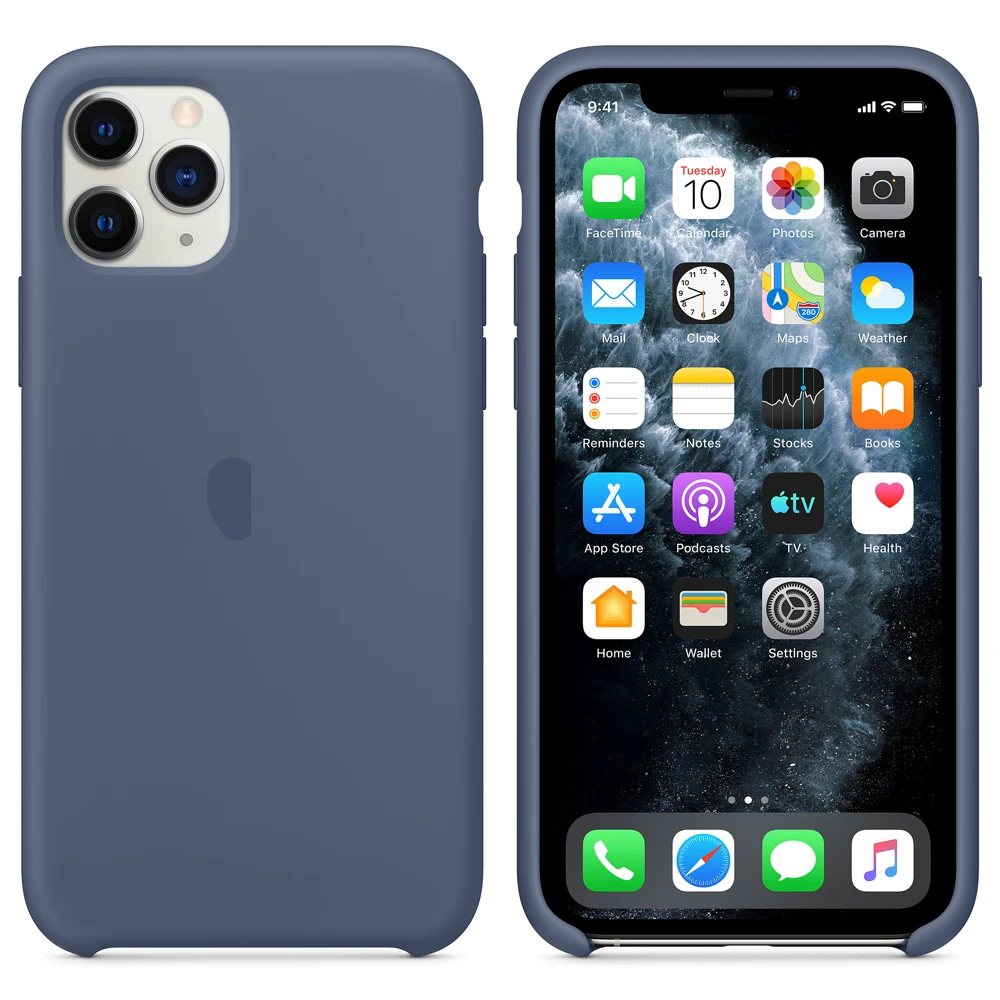 Новинка, простой жидкий силиконовый чехол для Apple iPhone 11 Pro Max, 6,1 дюймов, мягкий ТПУ чехол для мобильного телефона, противоударный чехол - Цвет: Синий