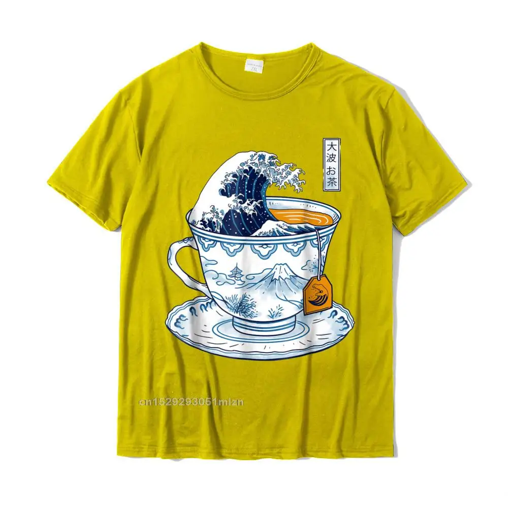 Graphic The Great Kanagawa Tee T-Shirt__3233 Fitness Tight T-Shirt Round Collar Cotton Adult Tees Tops Shirts VALENTINE DAY The Great Kanagawa Tee T-Shirt__3233 yellow