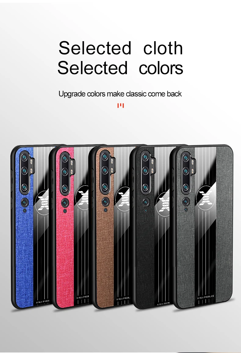 MAKAVO для Xiaomi Mi Note 10 Чехол-кольцо держатель Ткань Твердый чехол Мягкая Рамка тканевый чехол для телефона для Xiaomi Mi Note 10 Pro