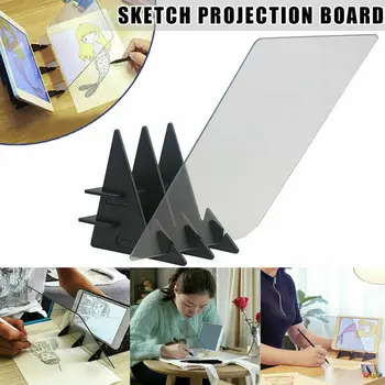

Tracking Projection Optical Drawing Board Sketch Mirror Facing Copy Table Reflection Light Image Board with Mobile Phone Bracket