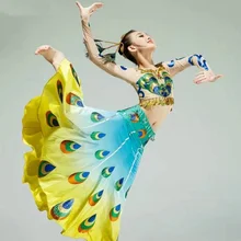 Li/национальный костюм для детей; одежда для сценических танцев; народное платье для девочек; монгольский костюм павлина; праздничная одежда для сцены; TA2246