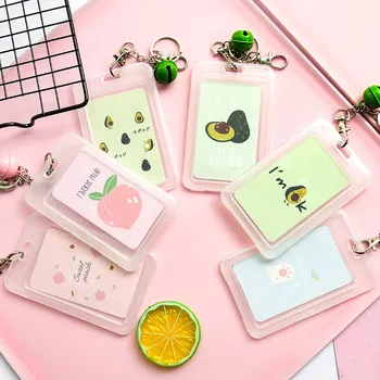 

1 Pc Cute Cartoon Fruit Peach Cards Holder ID Card Holder Bus Card Holder Business Badge Holder Office Supplies Stationery
