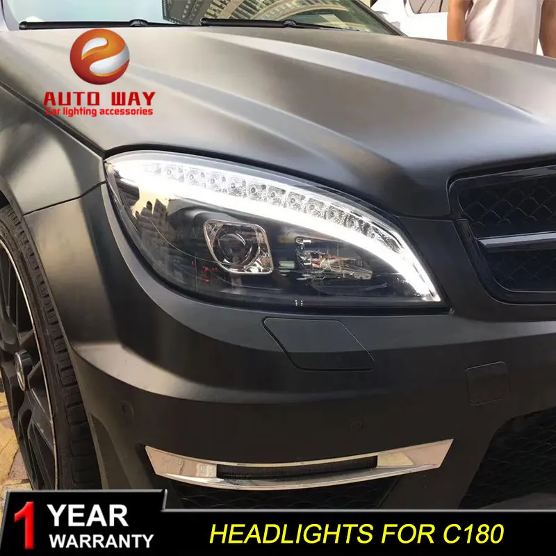 Чехол для фар Benz W204 C180 2007 2011 СВЕТОДИОДНЫЙ DRL биксенон|Фара авто в сборе| |