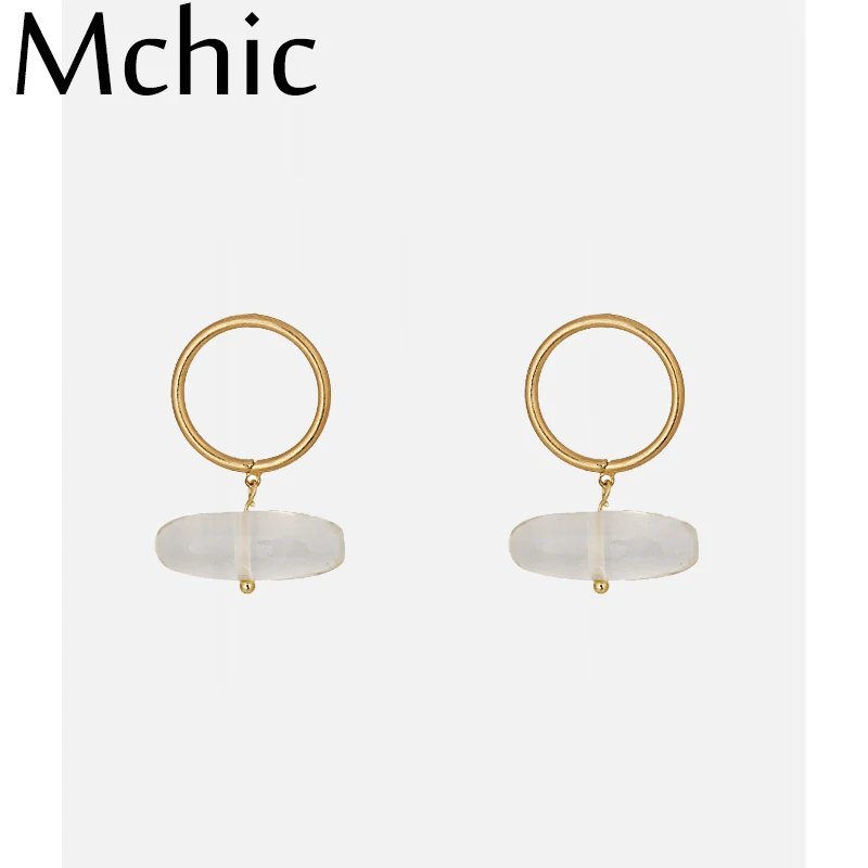 Mchic модные серьги из полимерного камня медные круглые геометрические Висячие для