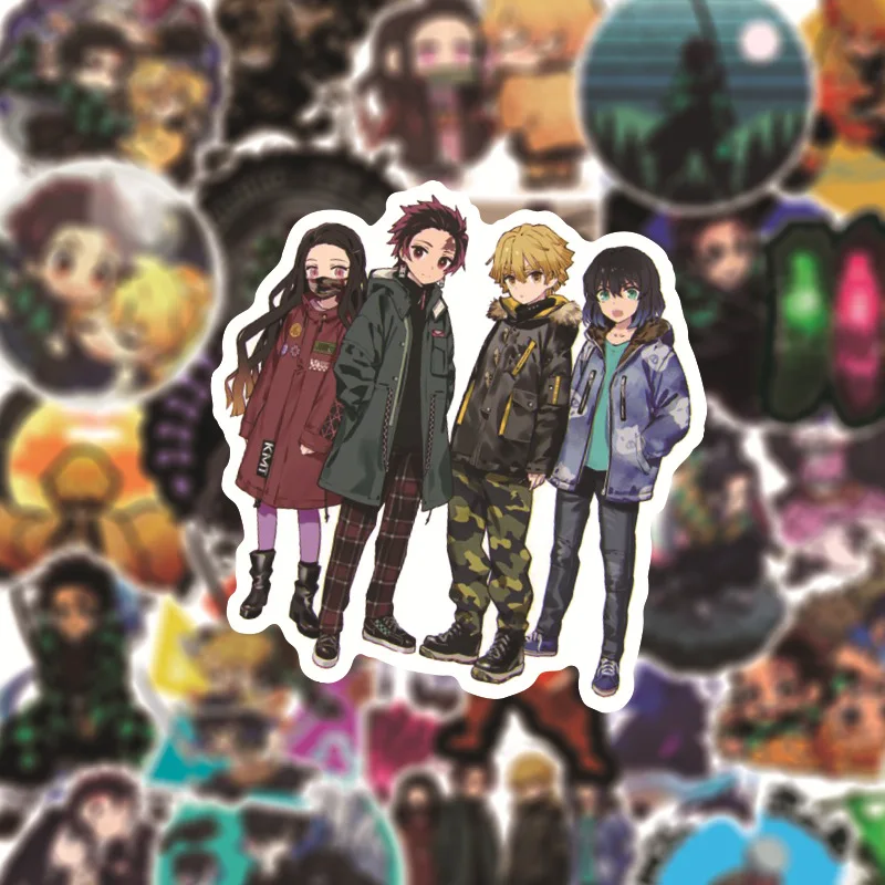 100 шт. аниме демон Slayer Kimetsu No Yaiba стикер водонепроницаемый ПВХ скейтборд багаж