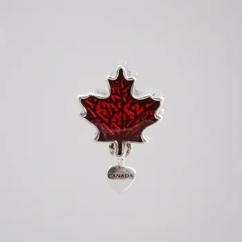 

Authentic 925sterling Silver Beads Creative Personality Red Maple Leaf Beads Fit Original Pandora Bracelet For Women Diy Jewelry
